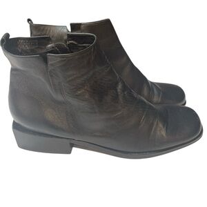 Etienne Aigner Black Leather Ankle Boots in size 10 M